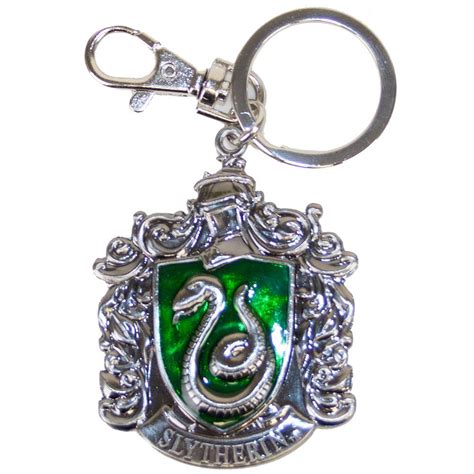 Harry Potter Slytherin Crest Pewter Keychain Key Chain From Monogram