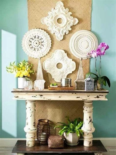 Depending on the color, wood paneling can be painted, creating a country look for your mobile home. Pretty | Decor, Ceiling medallion wall art, Ceiling medallion wall art diy