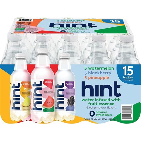 Hint Flavored Water Variety Pack 16 Fluid Ounce Pack Of 15 Hint