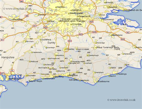 Sussex Map England County Maps Uk