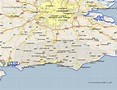 Sussex Map - England County Maps: UK