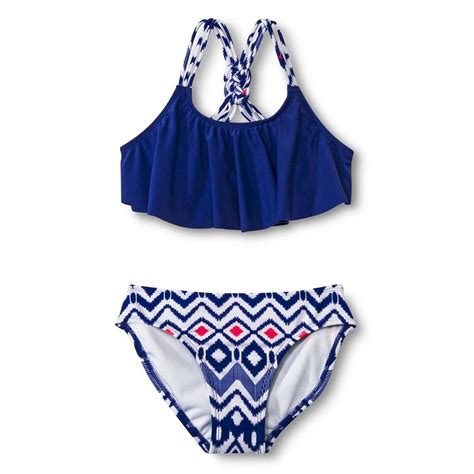 Girls‘ 2 Piece Bandeau And Aztec Print Bottom Bikini Set Bikinis