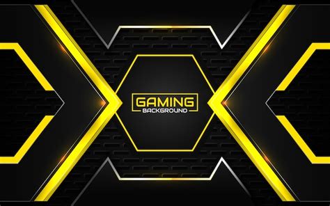 Premium Vector Abstract Futuristic Black And Yellow Gaming Background