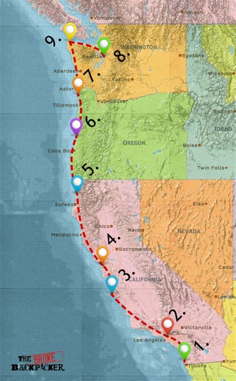 Get Map Of The Us West Coast Free Images