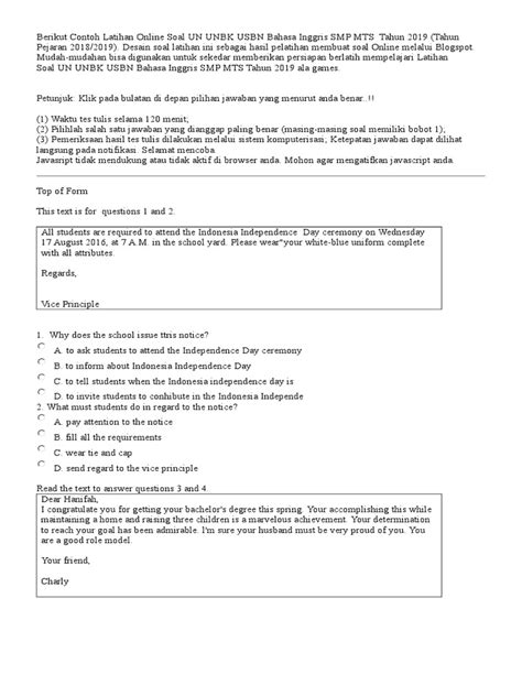 Yuk kita simak saja langsung. Kunci Jawaban Usbn Bahasa Inggris 2019 - Guru Galeri