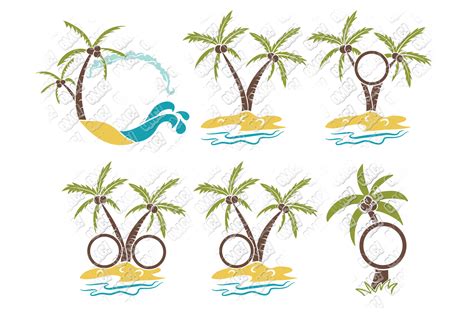 Palm Tree Svg Monogram Bundle In Svg Dxf Png Jpeg Eps Cut The Best