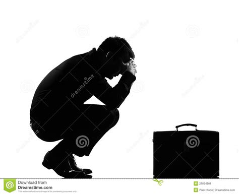 Silhouette Man Fatigue Despair Tired Stock Image Image