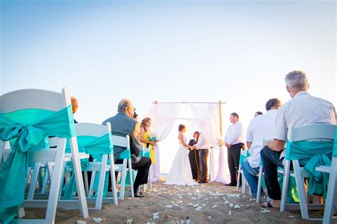 Exclusive Los Angeles Beach By The Shore Wedding Arbor Draped In White