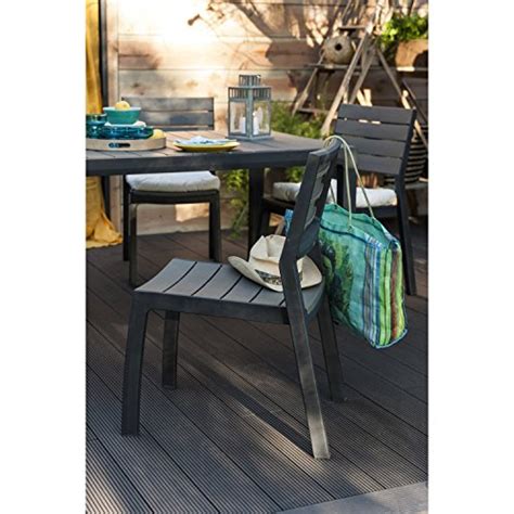 Keter Harmony 6 Seater Outdoor Garden Furniture Dining Table Graphite
