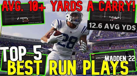 💪average 10 Yards A Carry Top 5 Best Run Plays In Madden Nfl 22
