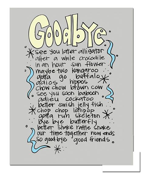 Fun Ways To Say Good Bye Farewell Cards Goodbye Cards See You