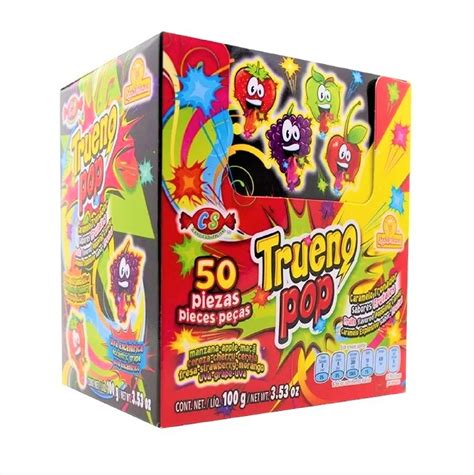 Caramelo Trueno Pop Truena En Tu Boca Caja Caja De 50 Piezas Zenmartmx