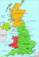 Mapa da Reino Unido - Um mapa do Reino Unido (Europa do Norte - Europa)