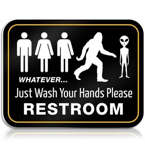 Funny Bathroom Sign For Restroom By Bigtime Signs X Rigid PVC All Gender Bigfoot
