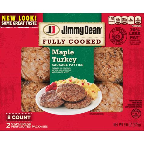 Jimmy Dean Fully Cooked Maple Turkey Sausage Patties Shop Sausage At