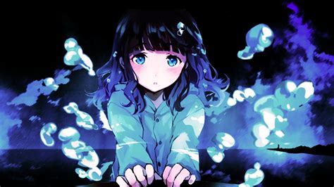 Desktop Wallpaper Cute Worried Anime Girl Outdoor Hd Image Picture