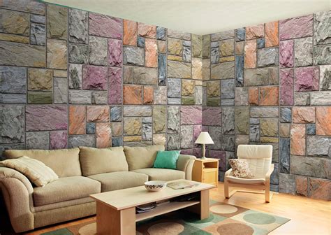 Colorful Mosaic Stone Wall Mural Ds8109 Repeating Pattern Full Size