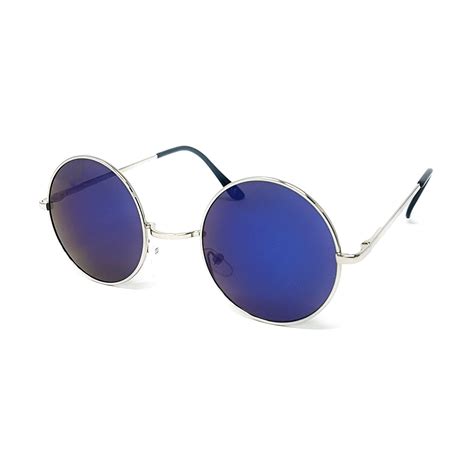 Small Round Lens Sunglasses Silver Frame Blue Mirrored Lens Bulk Prices Wsuk Wholesale