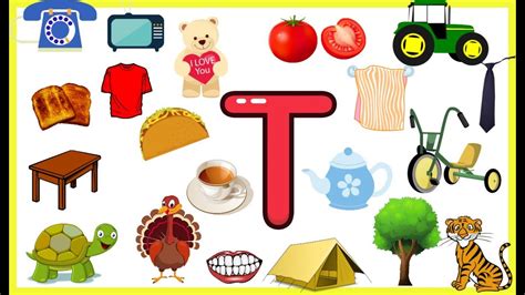 Letter T Things That Begins With Alphabet T Words Starts With T Objects