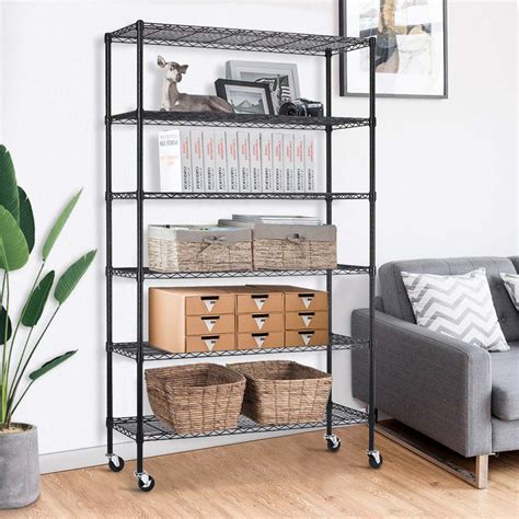 Buy Metal Shelf 6 Tier Storage Shelves Wire Shelving Unit With Wheels