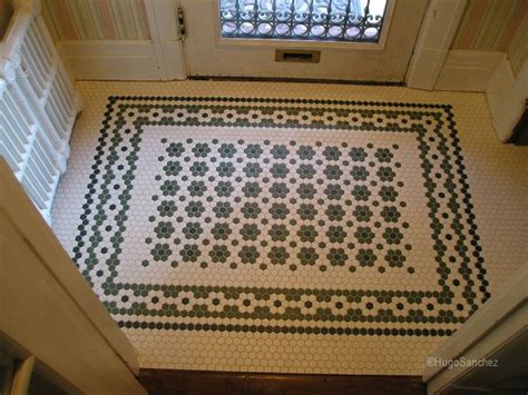Traditional Hex Tile Patterned Entryway Suitable For Victorian House