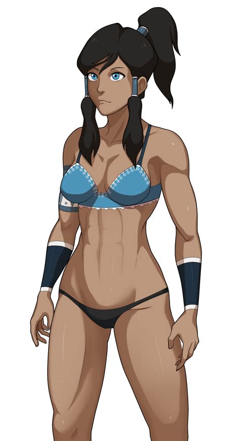 Rule 34 Avatar The Last Airbender Black Hair Bra Female Protagonist Korra Medium Breasts