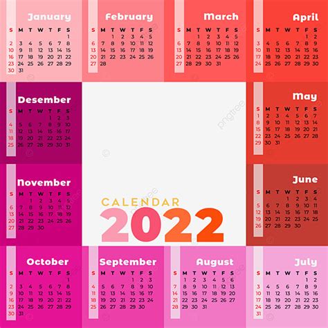 2022 Calendar Pastel Color 2022 Calendar Month Png And Vector With