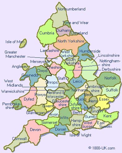Maps of english counties which are territorial divisions of england for the purposes of administrative, political and geographical demarcation. England's Counties - Whispers Of The Heart