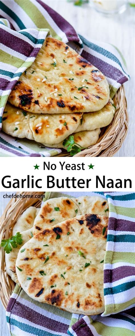 Instant Indian Garlic Naan Bread without yeast for an Easy ...