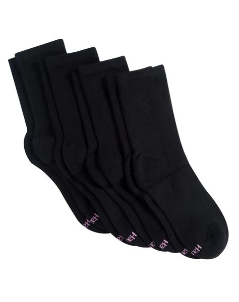 Hanes Womens Comfort Fit Crew Socks 4 Pack Cushioned Heels Crew Socks Sport Socks