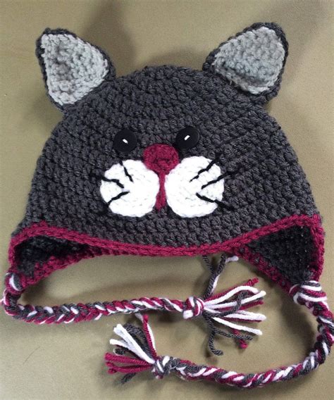 Patterns preceded by an plus sign (+) require free registration (to that particular pattern site, not to crochet pattern central) before viewing. Crochet Cat Hat, Child Hat,Cat Hat,Grey Crochet Hat,Winter ...
