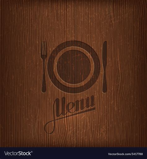 Restaurant Menu Design On Wood Background Vector Image
