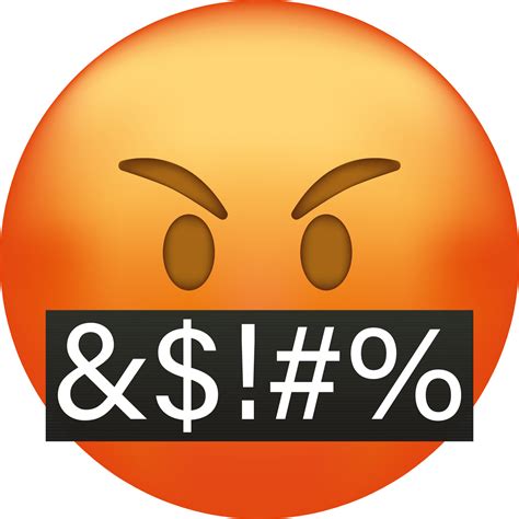 Angry Swearing Emoji Emoticon With Swear Words Censored By Grawlix Symbols Vector Art