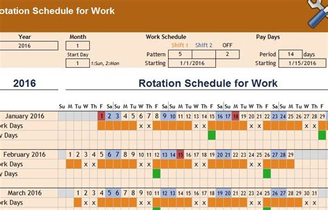 8 Hour Rotating Shift Schedule Excel Excel Templates