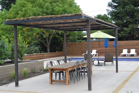 There are large outdoor wood pergola kits that can create a spacious room for your family and friends when hosting a memorable event. Exterior: Cool Free Standing Steel Pergola And Steel ...