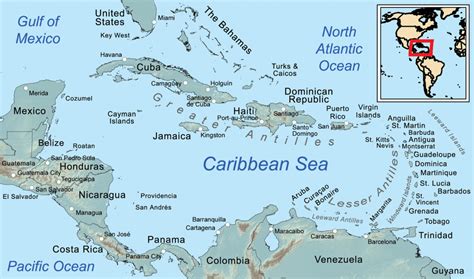 Comprehensive Map Of The Caribbean Sea And Islands Printable Road Map