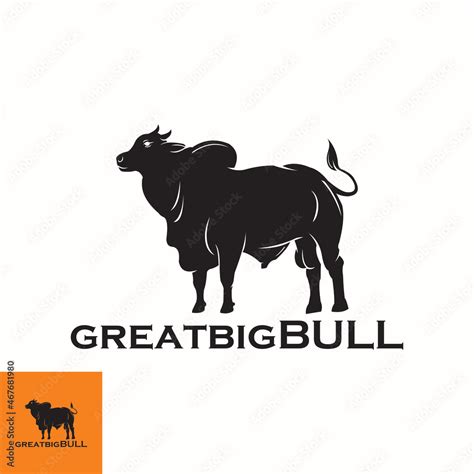 Brahman Great Bull Logo Silhouette Of Black Brahman Bull Vector