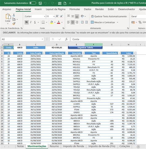 Planilha Para Controle De Ações E Ir Imposto De Renda