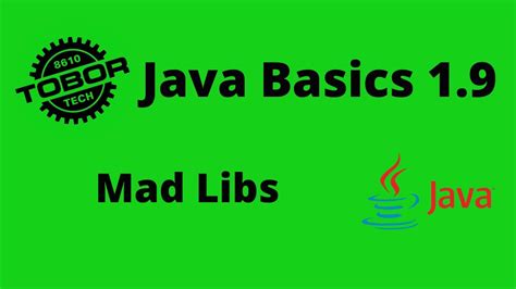 Mad Libs Project Java Basics 19 Youtube