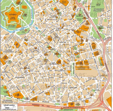 Carte de tous les quartiers de Lille
