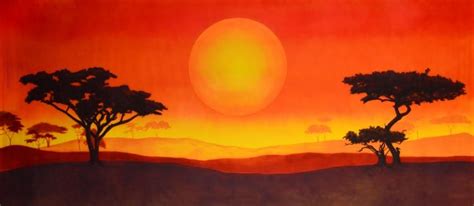 African Sun Landscape Backdrop Rental African Sunset African Art