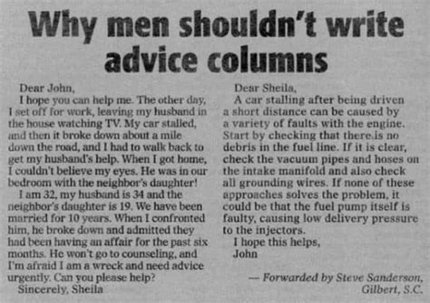 If Men Wrote Advice Columns Luvze