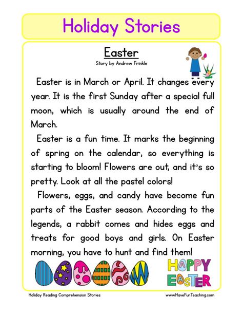 Easter Worksheet For 2nd Grade