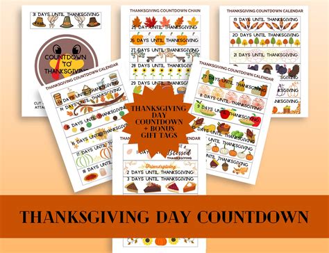 Thanksgiving Day Countdown Paper Chain Countdown Diy Printable Paper