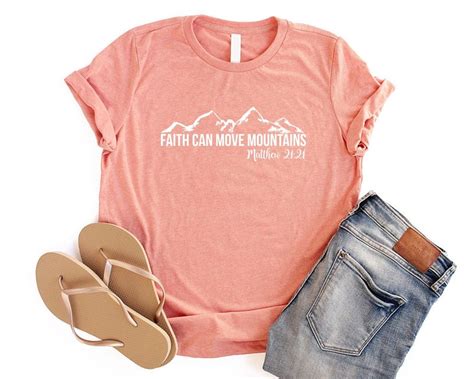 Faith Can Move Mountains Shirt For Women Christian Shirts For Etsy