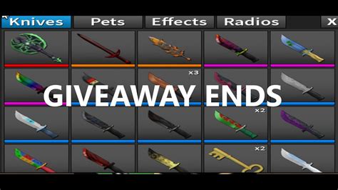Roblox Assassin Inventory Giveaway Ends Youtube