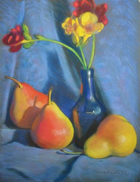 Buy Freesias And Pears Pastel Drawing By Jennifer Mackay Windle On