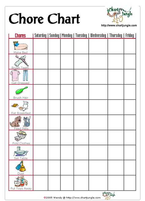 A Chore Chart For The Little Ones Who Cant Read But Can Identify With