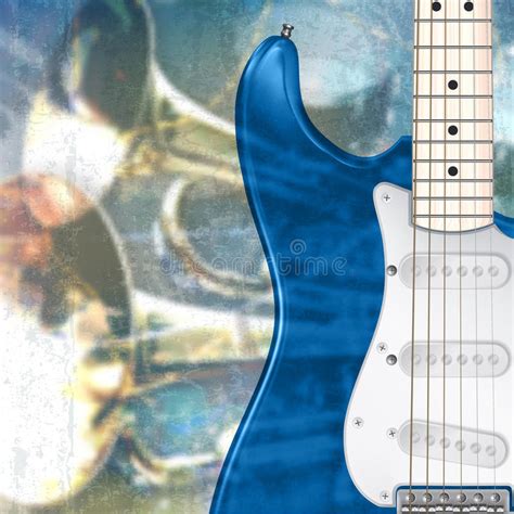 Abstract Grunge Background With Electric Guitar Stock Vector