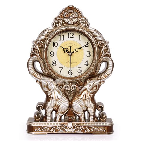 antique table clock elephant decorative silent bedroom unique